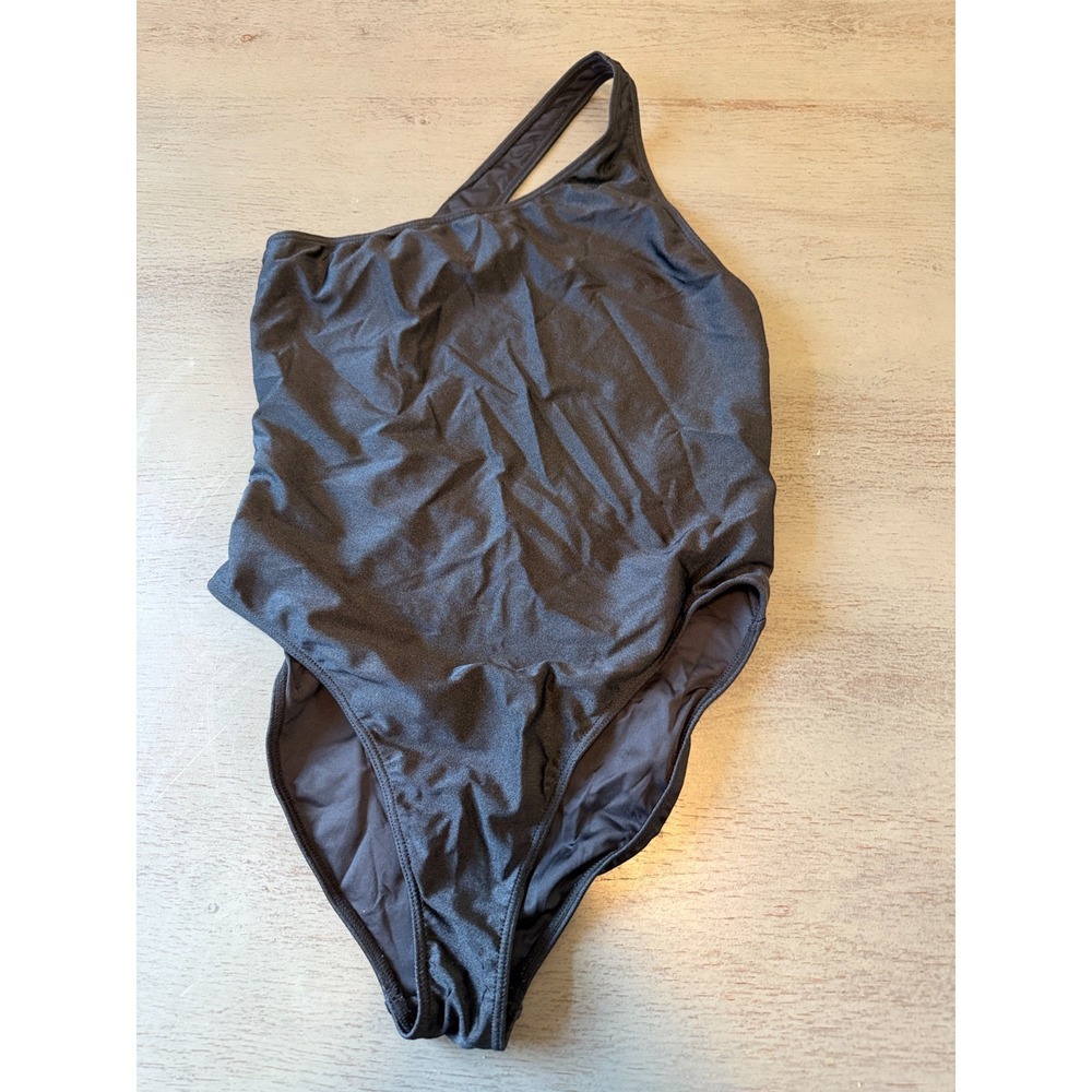 black one shoulder AMERICAN APPAREL one piece swimsuit size large